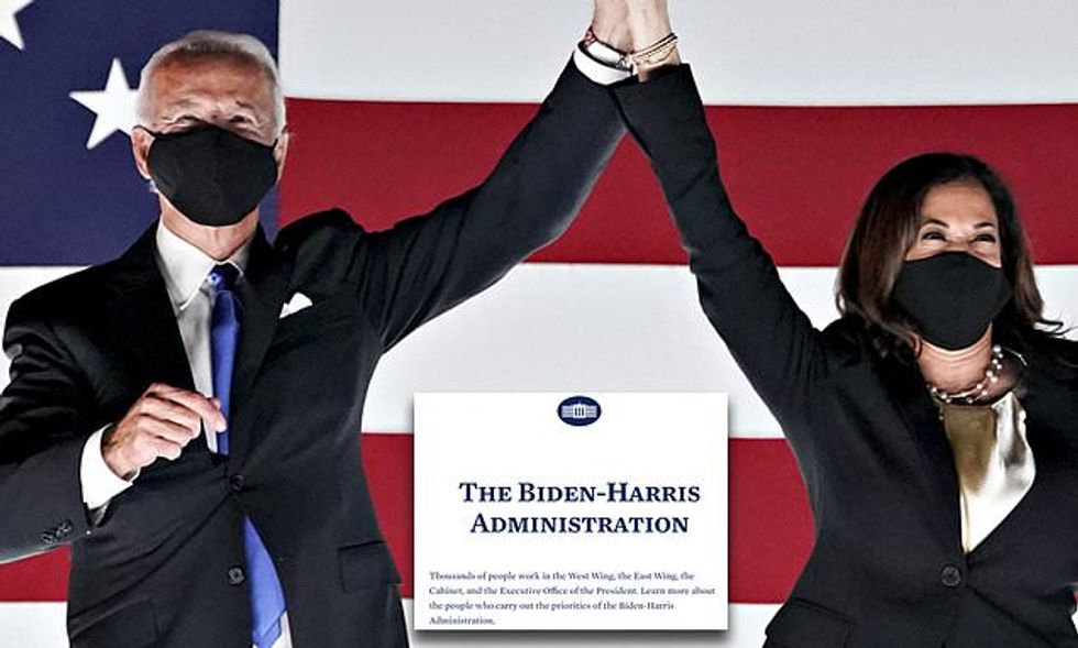 White House uses 'Biden-Harris Administration' tagline on its official website and Twitter page in nod to VP https://t.co/L3CGuXoqMb
