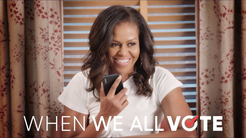 Between now and the November 6 midterm elections, we all need to do what we can to register ourselves and other people to vote. Watch Michelle Obama’s video. #WhenWeAllVote Share this for #BlueWave2018 https://t.co/RnAa0jPRFQ