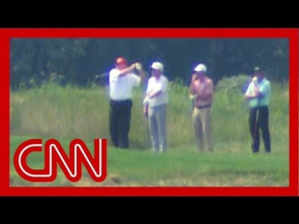 Breaking video - Trump golfs as Dorian approaches. https://t.co/fgxvPwtCcj