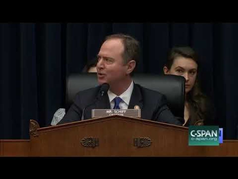 Watch Rep. Adam Schiff, Chair of House Intelligence Committee, respond to the Trump-driven request by 9 Republicans that he resign. He doesn’t think what the Trump Campaign did was okay. I agree and bet you will too. Watch the video. #StandWithSchiff https://t.co/bqurIBnQiR