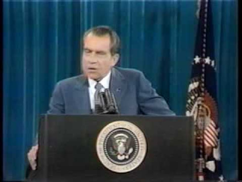 Richard Nixon, 45 years ago tomorrow night:  “In all of my years in public life, I have never obstructed justice....People have got to know whether or not their President is a crook. Well, I'm not a crook. I've earned everything I've got.”
Video:  
https://t.co/BWNqydd2xD