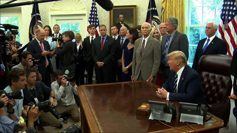 One day Trump denounced White Supremacists in Charlottesville; the next, embraced them. Lightening struck again. First,Trump claimed he didn’t approve of “Send her back” chants at his MAGA NC rally. Today he had a love fest with them. .#TrumpRacism https://t.co/CkDjaD9EZG