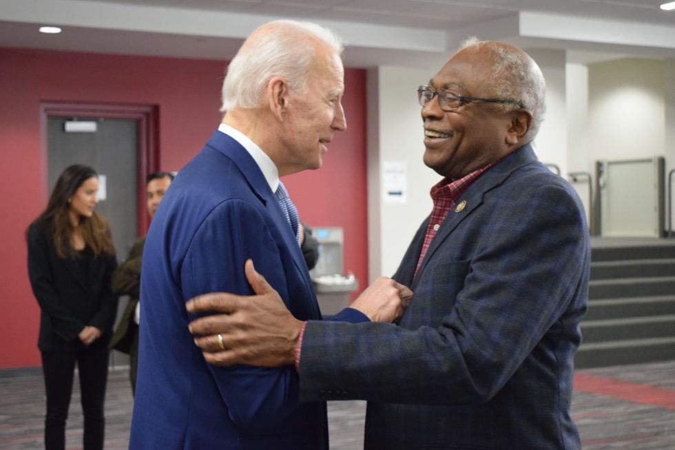 Joe Biden with Rep. James Clyburn of S.C.